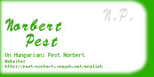 norbert pest business card